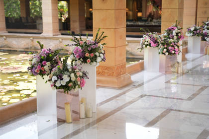 Floral detail and Aisle / Walkway — wedding decor — St. Regis
